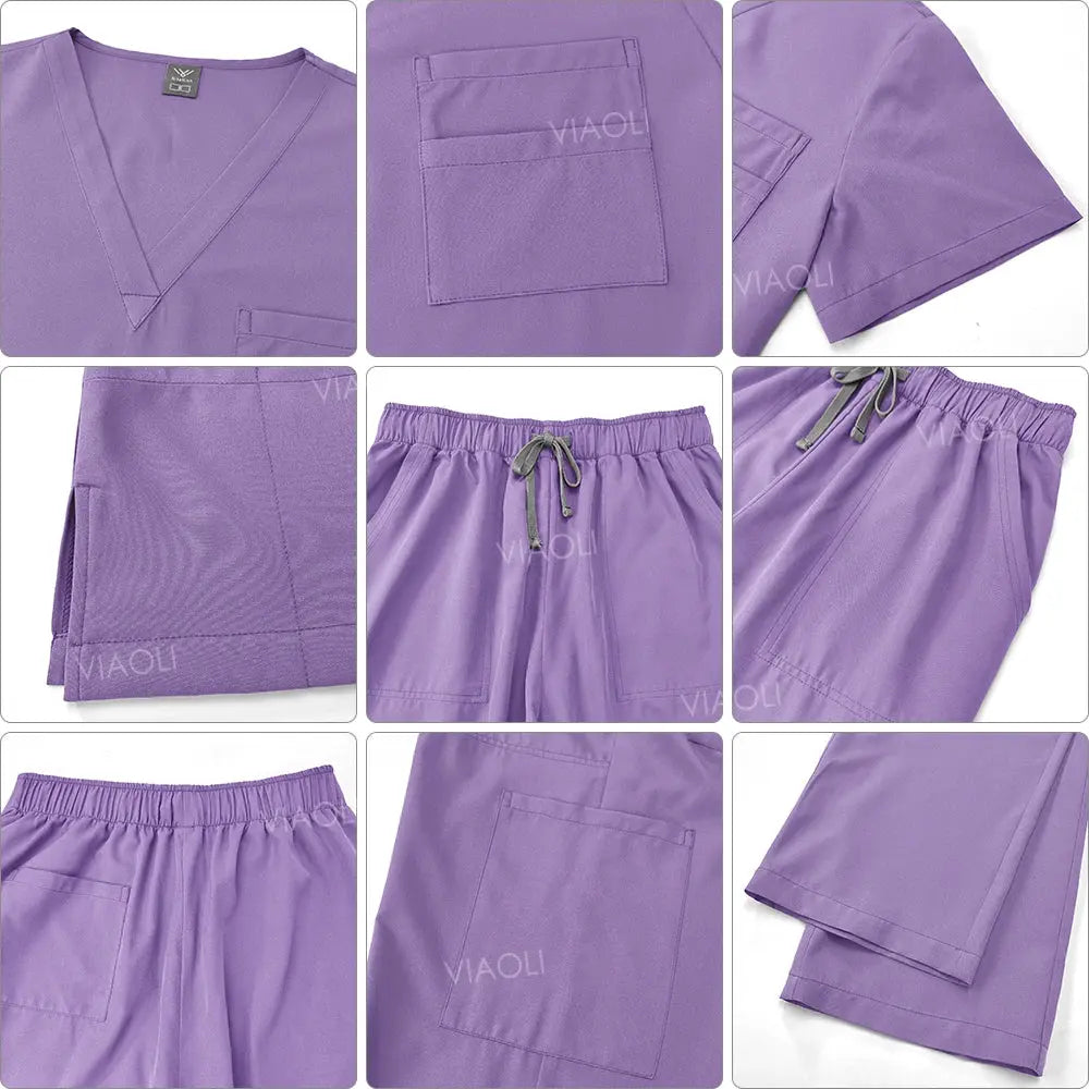 Frauen medizinische Uniform, Krankenhaus Scrubs Set, Großhandel, Krankenpflege Uniformen, Apotheke und Gesundheitswesen Klinik Arbeitskleidung CJdropshipping