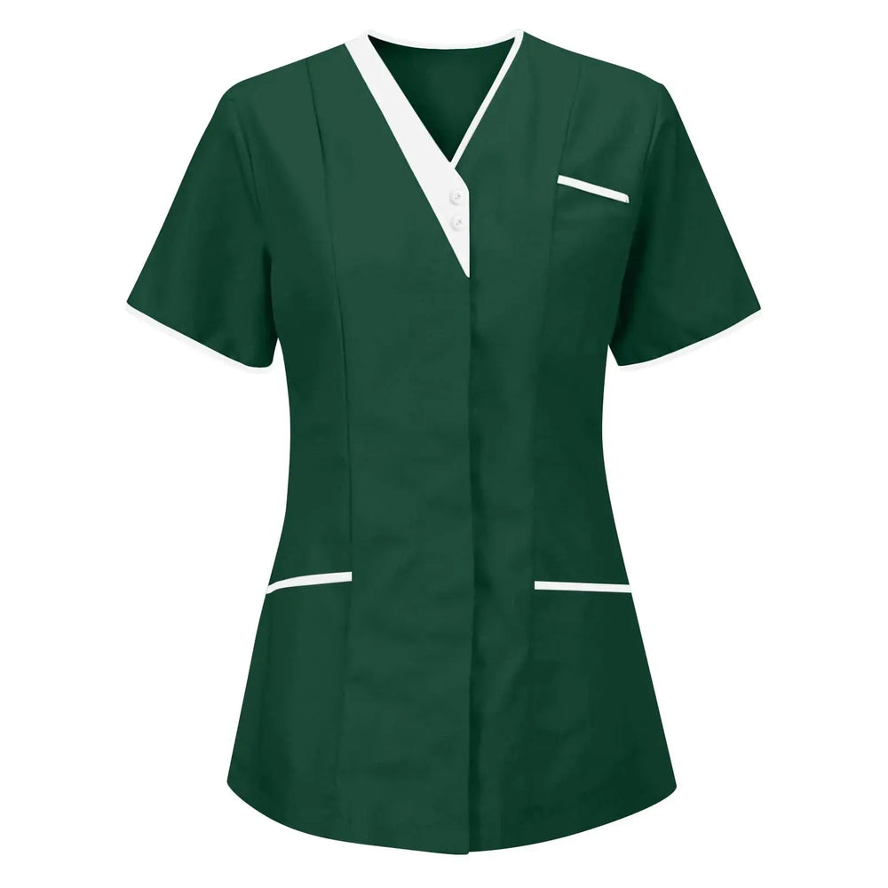 Filipina Medical Elite ISHOWTIENDA - Ergonomische Kurzarm-Klinikuniform mit V-Ausschnitt CJdropshipping