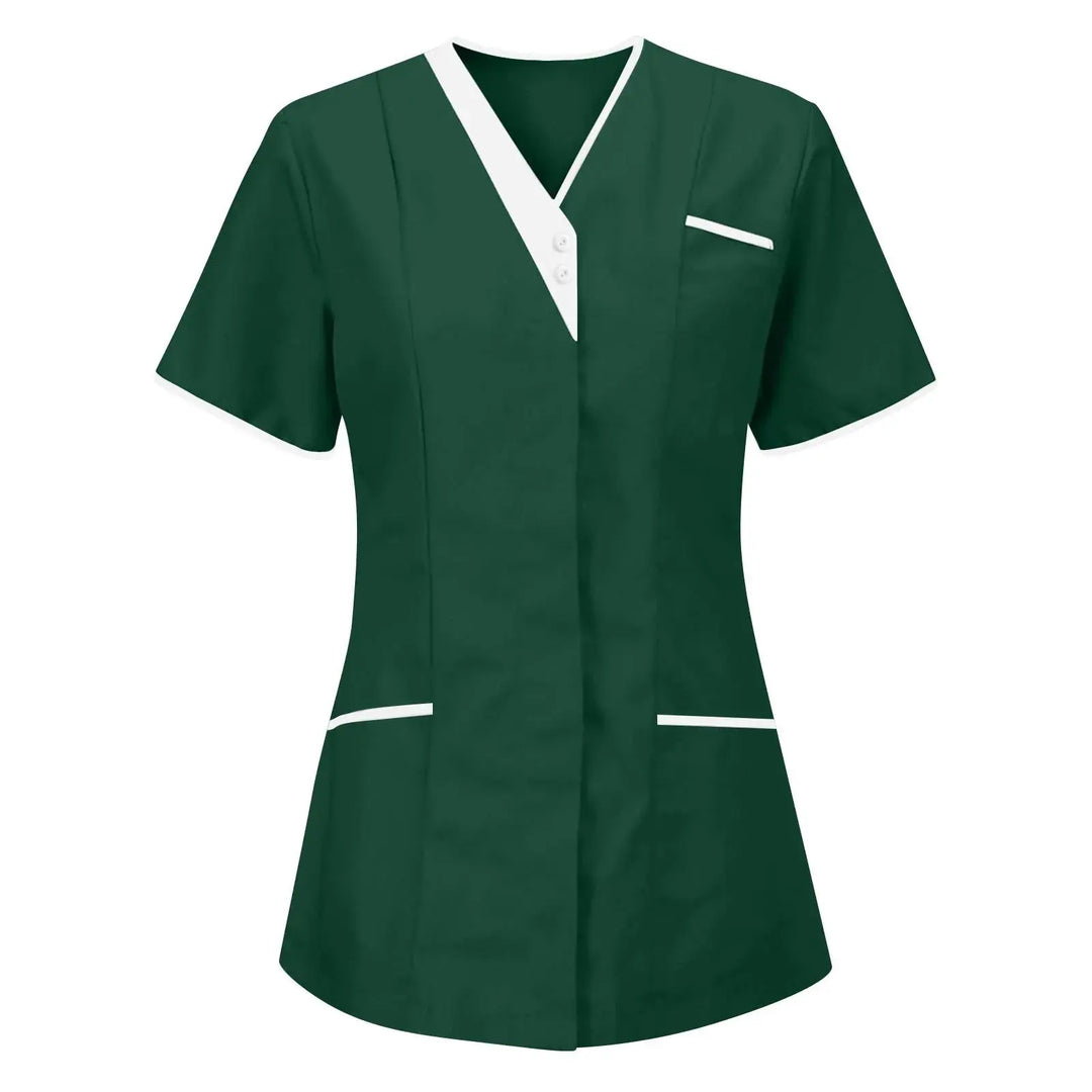 Filipina Medical Elite ISHOWTIENDA - Ergonomische Kurzarm-Klinikuniform mit V-Ausschnitt CJdropshipping