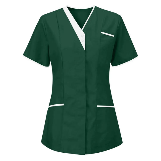 Filipina Medical Elite ISHOWTIENDA - Ergonomische Kurzarm-Klinikuniform mit V-Ausschnitt CJdropshipping
