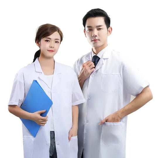 Weißer Kittel, Experimentelle Kleidung für Studenten, langärmelige medizinische Kleidung für Männer und Frauen, Chemie und Medizin kurzärmelig MedSurgery Store For Digital Health