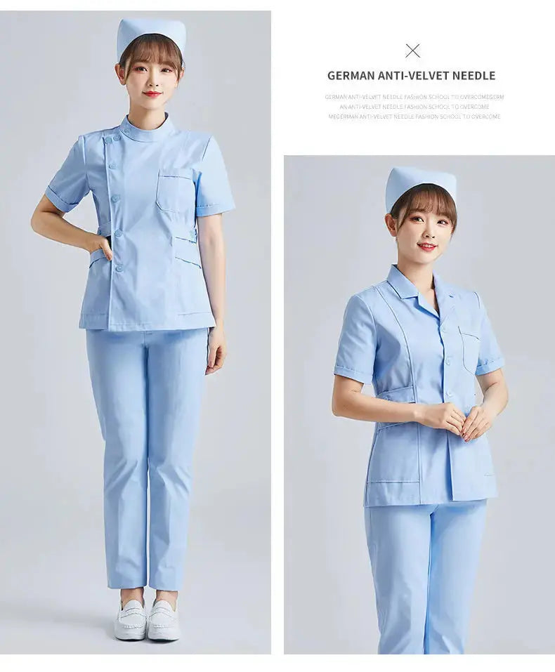Elite White Krankenschwester Uniform - Frauen Kurzarm verstellbare Scrub Top CJdropshipping