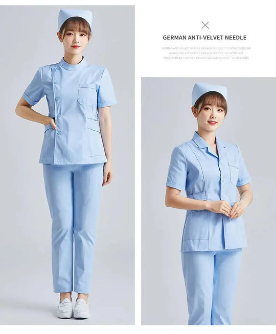 Elite White Krankenschwester Uniform - Frauen Kurzarm verstellbare Scrub Top CJdropshipping