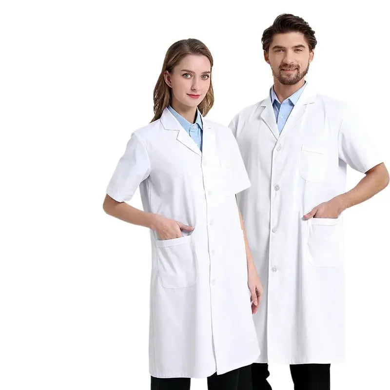 Medizinischer Kittel aus weißer Baumwolle und Polyester, Laborkittel für Wissenschaftler, Arbeitskleidung für Ärzte, Uniform, Lebensmittelkittel, Laborkittel, Herrenkittel MedSurgery Store For Digital Health