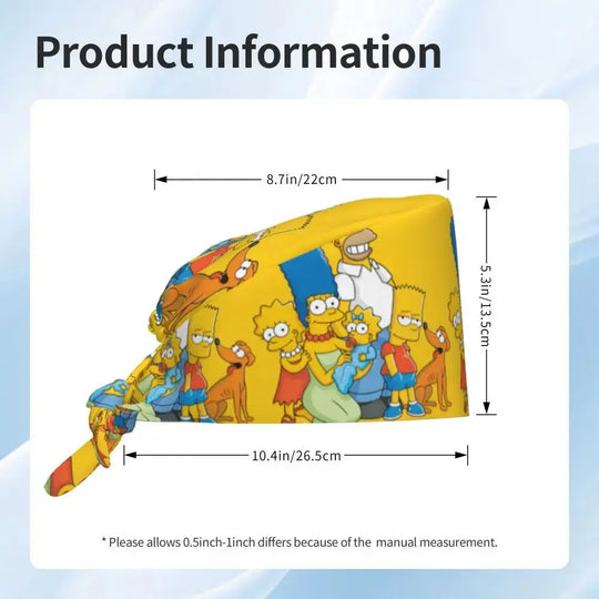 Personalisierte Die Simpsons Cartoon Cartoon medizinisches Personal Scrubs Hut Männer Frauen medizinische Krankenpflege chirurgische Scrub Kappen MedSurgery Store für digitale Gesundheit