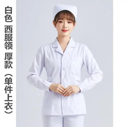 Elite White Krankenschwester Uniform - Frauen Kurzarm verstellbare Scrub Top CJdropshipping