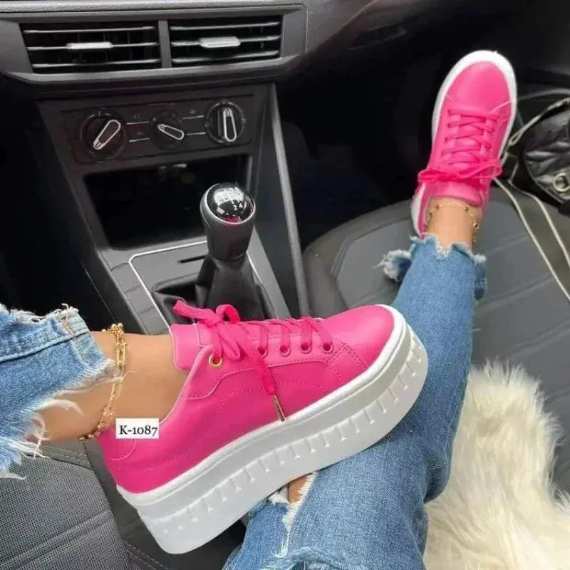 Weiße Schuhe, Damen Freizeitschuhe, Neue 2025 Plateau-Sneakers, Einfarbige Damenschuhe, Trendige Leichte PU Vulkanisierte Schuhe MedSurgery Store For Digital Health