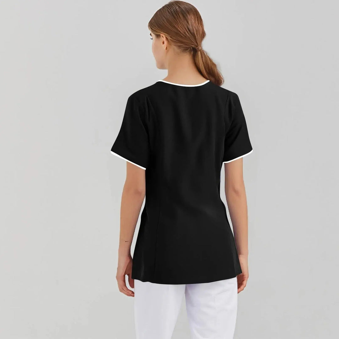Filipina Medical Elite ISHOWTIENDA - Ergonomische Kurzarm-Klinikuniform mit V-Ausschnitt CJdropshipping