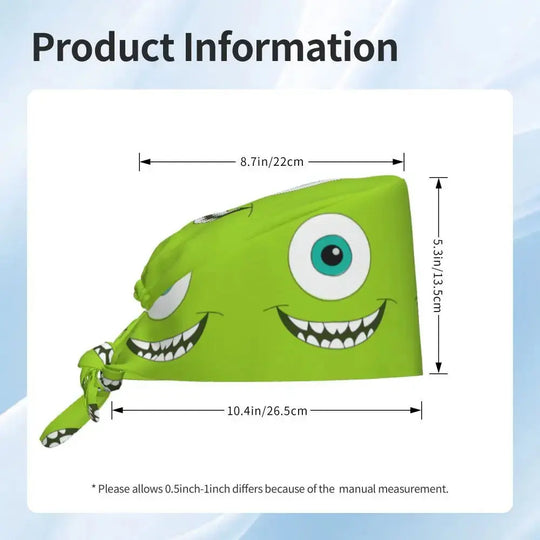 Personalisierte verstellbare Arbeitsmütze mit Monsters University Cartoon, chirurgische Mütze für Männer und Frauen, chirurgische Mütze für Krankenschwestern, Ärzte und Chirurgen MedSurgery Store For Digital Health