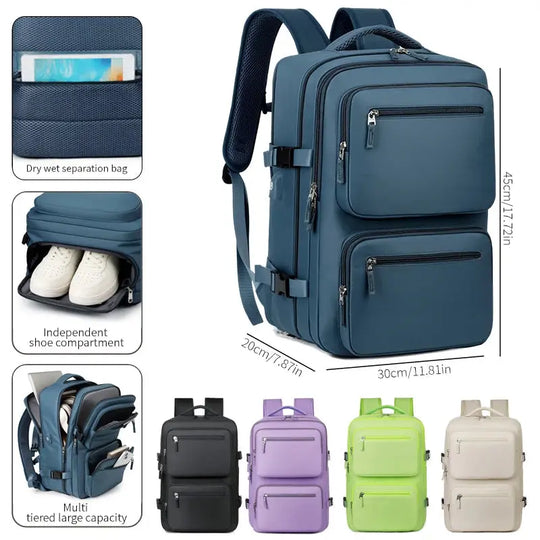 Großer Reiserucksack für Frauen und Männer, Kabinentasche, multifunktionaler wasserdichter Flugzeugrucksack mit USB-Ladefunktion, diebstahlsicherer Rucksack MedSurgery Store For Digital Health