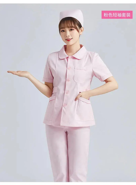 Elite White Krankenschwester Uniform - Frauen Kurzarm verstellbare Scrub Top CJdropshipping