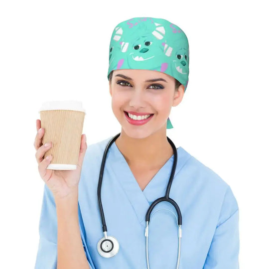 Personalisierte verstellbare Arbeitsmütze mit Monsters University Cartoon, chirurgische Mütze für Männer und Frauen, chirurgische Mütze für Krankenschwestern, Ärzte und Chirurgen MedSurgery Store For Digital Health