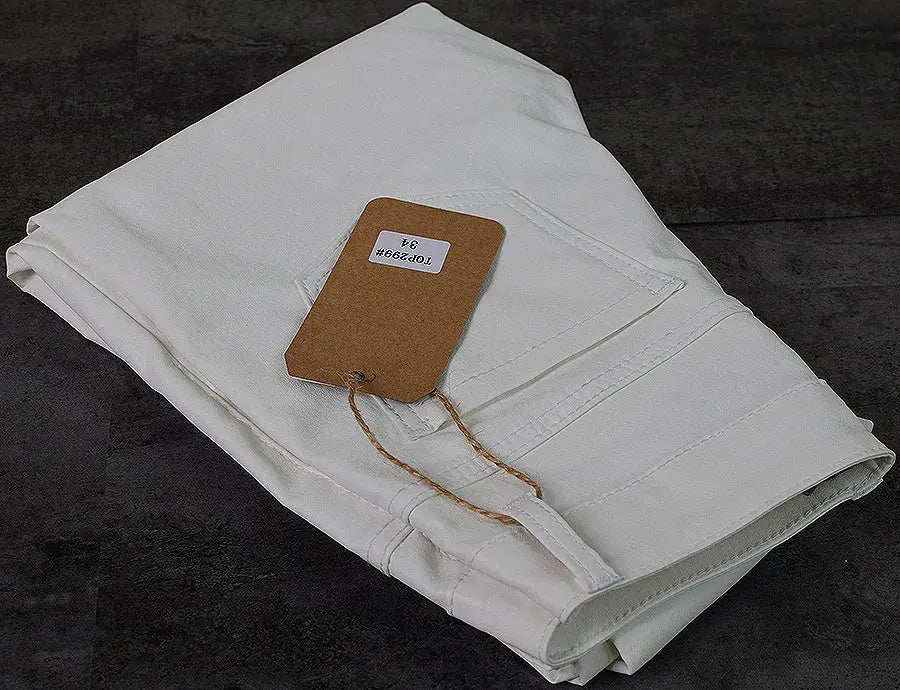 Damenhose mit niedriger Leibhöhe, eng anliegende elastische Hose mit Doppelreißverschluss, weiße Kunstlederhose für Damen MedSurgery Store For Digital Health