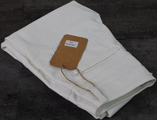 Damenhose mit niedriger Leibhöhe, eng anliegende elastische Hose mit Doppelreißverschluss, weiße Kunstlederhose für Damen MedSurgery Store For Digital Health