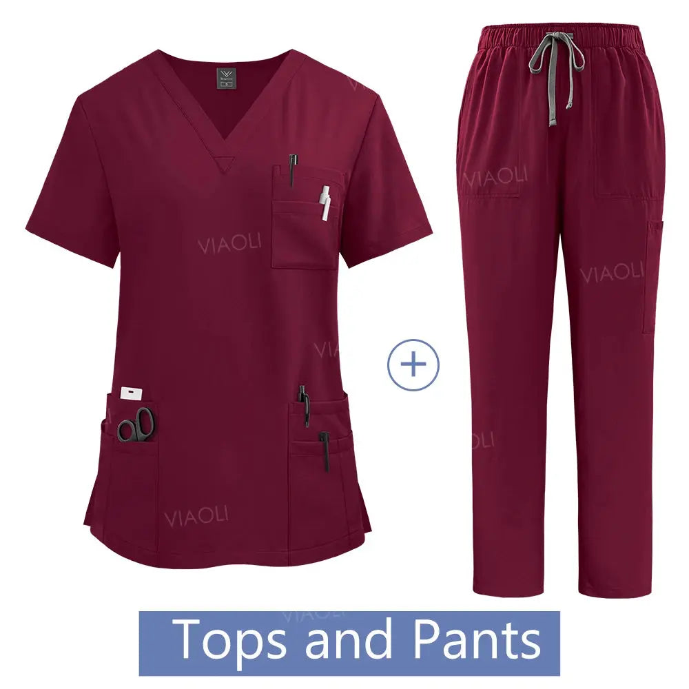 Frauen medizinische Uniform, Krankenhaus Scrubs Set, Großhandel, Krankenpflege Uniformen, Apotheke und Gesundheitswesen Klinik Arbeitskleidung CJdropshipping