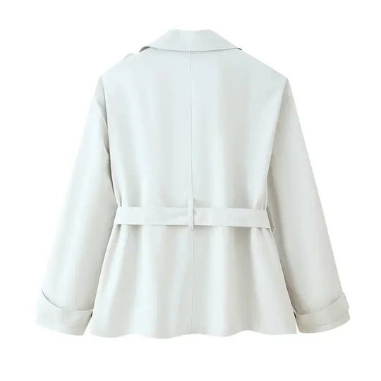 Damen Trenchcoat, neuer Kurzmantel mit Gürtel, Revers, elegantes Freizeitoberteil für Frauen 2025 MedSurgery Store For Digital Health