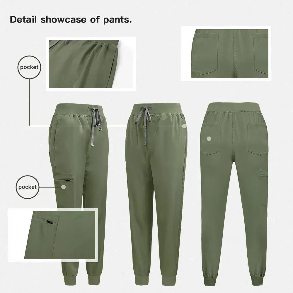 Kurzärmelige Scrubs für Frauen - Krankenschwester Scrubs Komfortable und schützende Scrubs für Krankenhaus, Isolierung und Hautpflege (94% Polyester + 6% Spandex) CJdropshipping