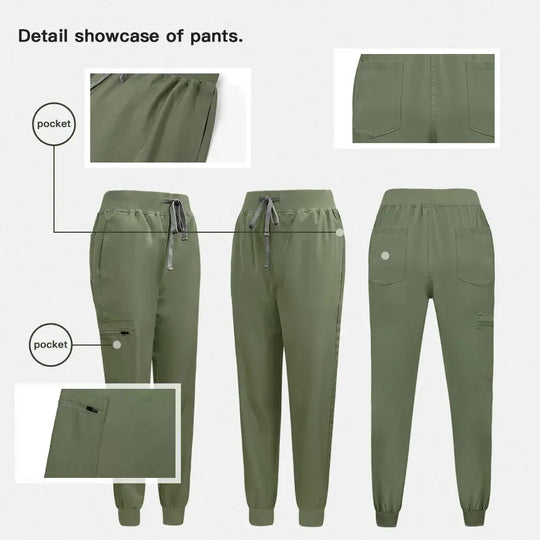 Kurzärmelige Scrubs für Frauen - Krankenschwester Scrubs Komfortable und schützende Scrubs für Krankenhaus, Isolierung und Hautpflege (94% Polyester + 6% Spandex) CJdropshipping