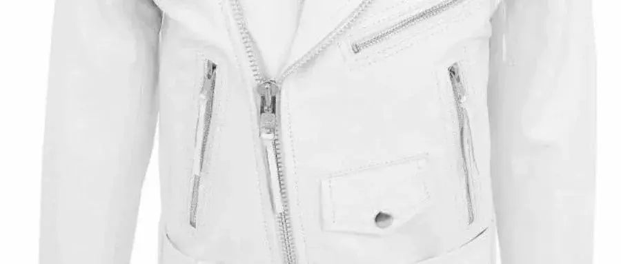 Weiße PU-Lederjacke für Männer, Langarm-Motorradmantel im Punk-Stil, Herbst-Winter MedSurgery Store For Digital Health