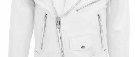 Weiße PU-Lederjacke für Männer, Langarm-Motorradmantel im Punk-Stil, Herbst-Winter MedSurgery Store For Digital Health