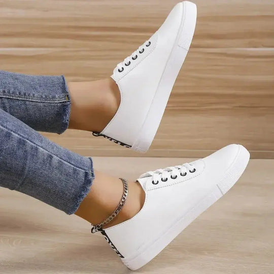 Weiße Schuhe, Damen-Sneaker, flache weiße Leder-Schnürschuhe, vielseitige weiche Sohle, Lauf- und Walkingschuhe, Campus für Studenten MedSurgery Store For Digital Health