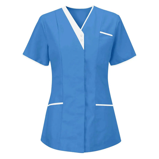 Filipina Medical Elite ISHOWTIENDA - Ergonomische Kurzarm-Klinikuniform mit V-Ausschnitt CJdropshipping
