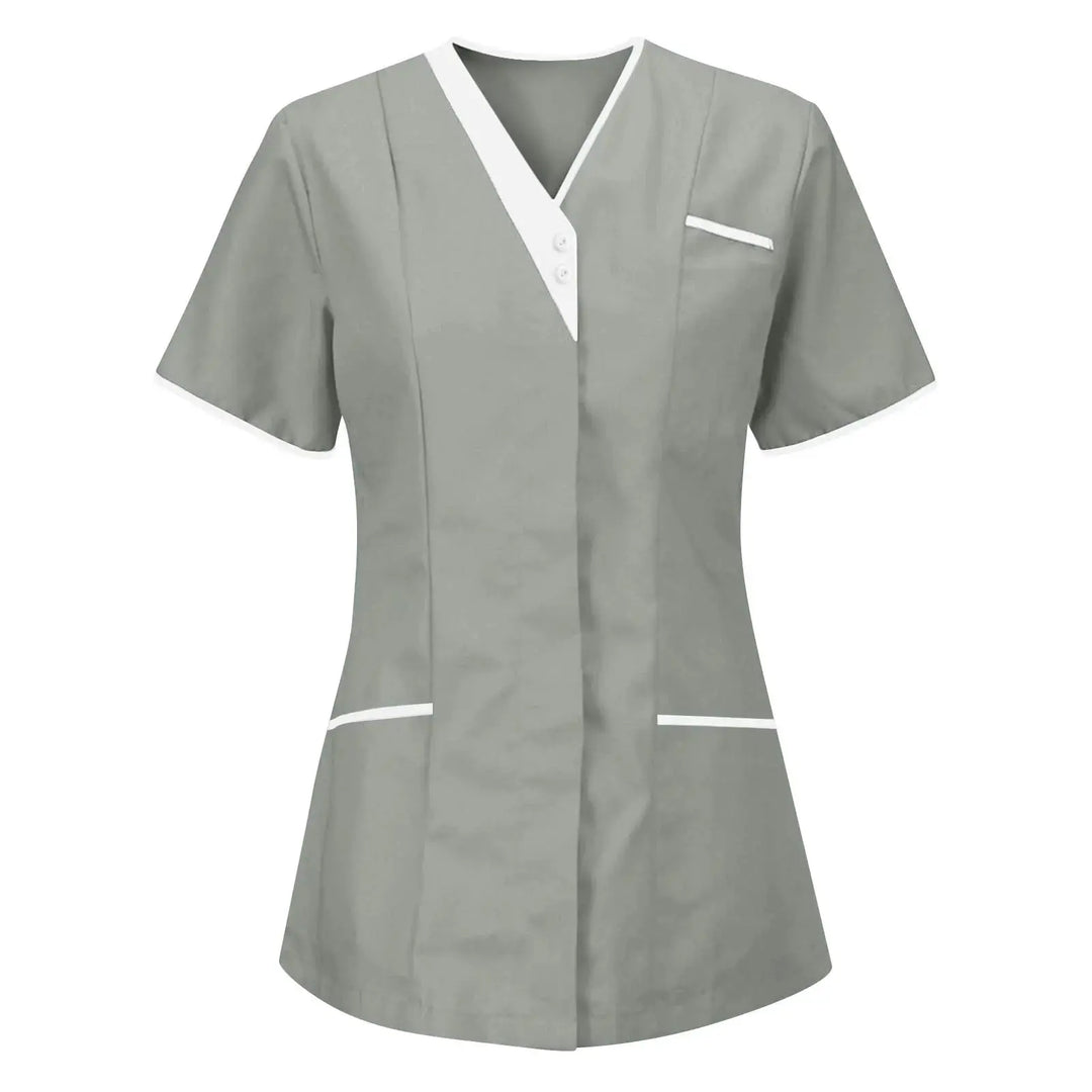 Filipina Medical Elite ISHOWTIENDA - Ergonomische Kurzarm-Klinikuniform mit V-Ausschnitt CJdropshipping