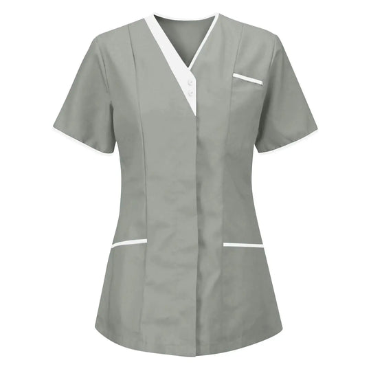 Filipina Medical Elite ISHOWTIENDA - Ergonomische Kurzarm-Klinikuniform mit V-Ausschnitt CJdropshipping