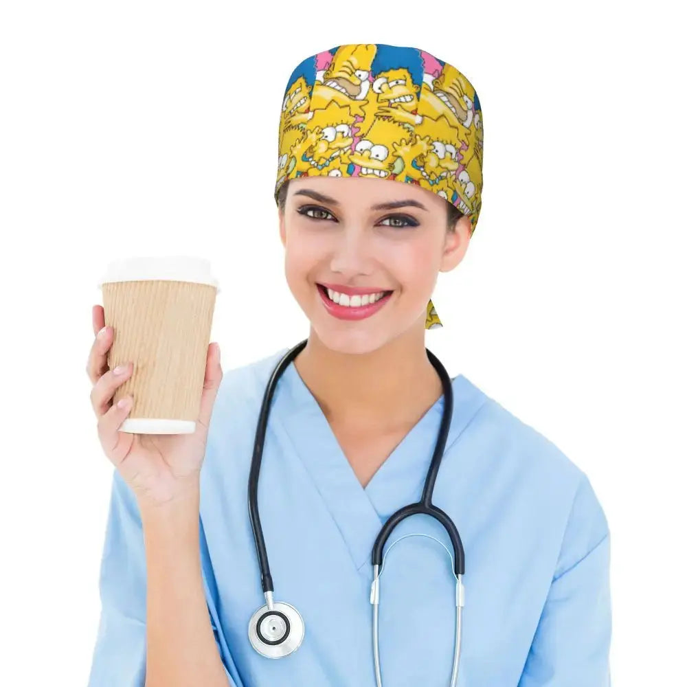 Personalisierte verstellbare Arbeitsmütze mit Gehirn Explosion, Simpsons chirurgische Kappe, chirurgische Kappe für Krankenpflege, Arzt, Chirurg, für Chef MedSurgery Store For Digital Health