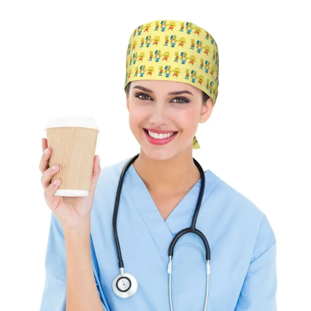 Personalisierte Die Simpsons Cartoon Cartoon medizinisches Personal Scrubs Hut Männer Frauen medizinische Krankenpflege chirurgische Scrub Kappen MedSurgery Store für digitale Gesundheit