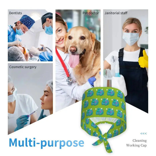 Personalisierte verstellbare Arbeitsmütze mit Monsters University Cartoon, chirurgische Mütze für Männer und Frauen, chirurgische Mütze für Krankenschwestern, Ärzte und Chirurgen MedSurgery Store For Digital Health