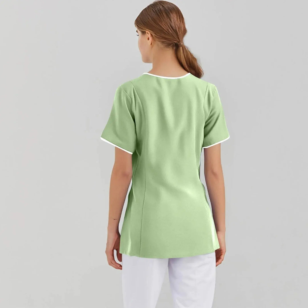 Filipina Medical Elite ISHOWTIENDA - Ergonomische Kurzarm-Klinikuniform mit V-Ausschnitt CJdropshipping