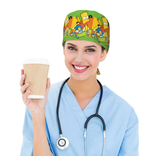 Personalisierte Die Simpsons Cartoon Cartoon medizinisches Personal Scrubs Hut Männer Frauen medizinische Krankenpflege chirurgische Scrub Kappen MedSurgery Store für digitale Gesundheit