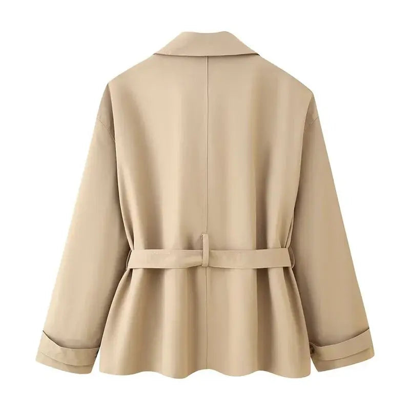 Damen Trenchcoat, neuer Kurzmantel mit Gürtel, Revers, elegantes Freizeitoberteil für Frauen 2025 MedSurgery Store For Digital Health