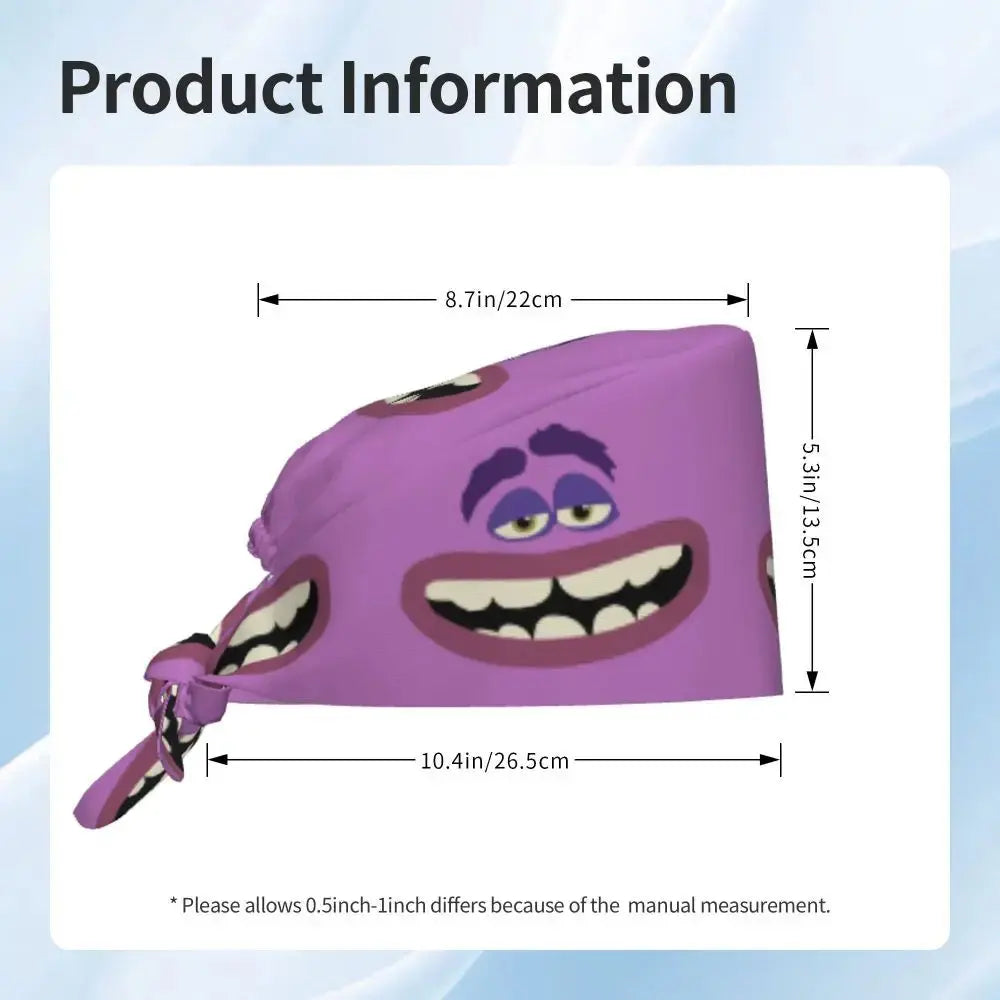Personalisierte verstellbare Arbeitsmütze mit Monsters University Cartoon, chirurgische Mütze für Männer und Frauen, chirurgische Mütze für Krankenschwestern, Ärzte und Chirurgen MedSurgery Store For Digital Health