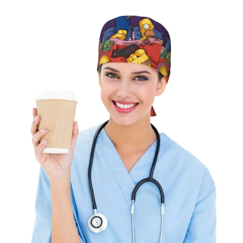 Personalisierte verstellbare Arbeitsmütze mit Gehirn Explosion, Simpsons chirurgische Kappe, chirurgische Kappe für Krankenpflege, Arzt, Chirurg, für Chef MedSurgery Store For Digital Health