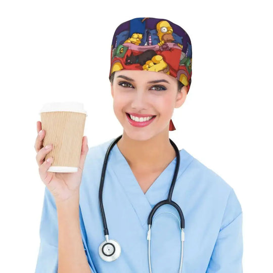 Personalisierte verstellbare Arbeitsmütze mit Gehirn Explosion, Simpsons chirurgische Kappe, chirurgische Kappe für Krankenpflege, Arzt, Chirurg, für Chef MedSurgery Store For Digital Health
