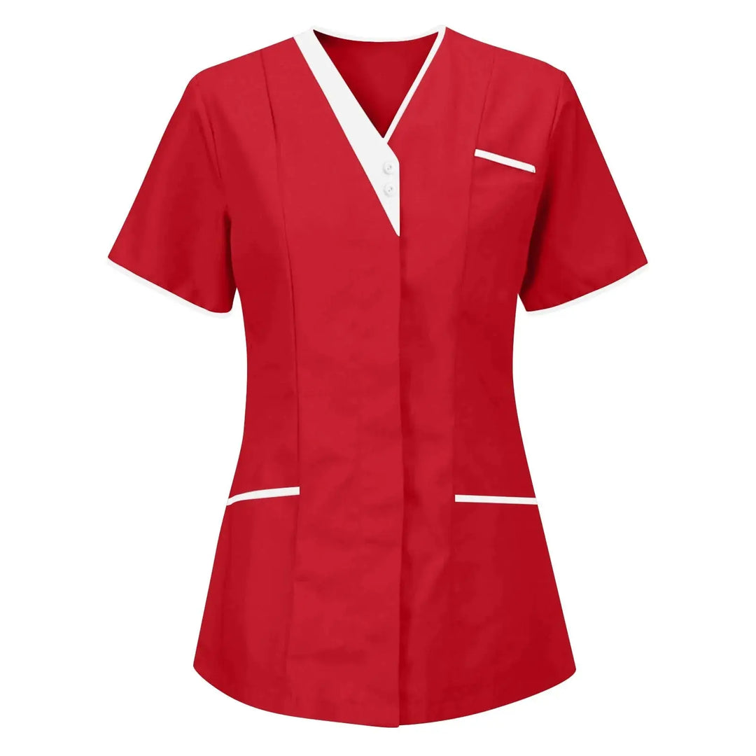 Filipina Medical Elite ISHOWTIENDA - Ergonomische Kurzarm-Klinikuniform mit V-Ausschnitt CJdropshipping