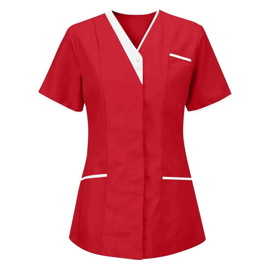 Filipina Medical Elite ISHOWTIENDA - Ergonomische Kurzarm-Klinikuniform mit V-Ausschnitt CJdropshipping