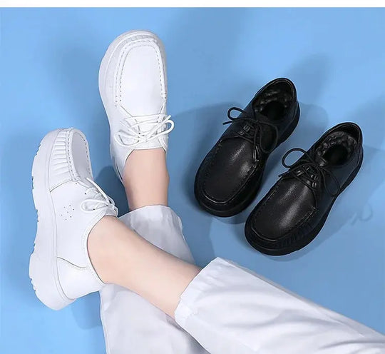 STRONGSHEN, weiße Plateauschuhe, Krankenpflegeschuhe für Frauen, leichte und bequeme Freizeitschuhe für die Arbeit, modische Slipper für Frauen MedSurgery Store For Digital Health