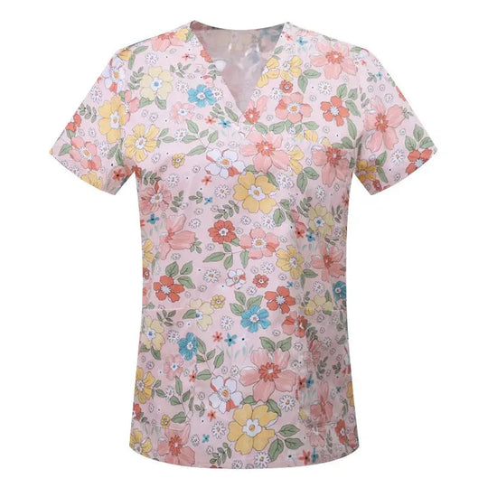 Cartoon Tier drucken Baumwollbluse, chirurgische Scrubs für Tierklinik, Krankenhaus, Krankenpflege CJdropshipping