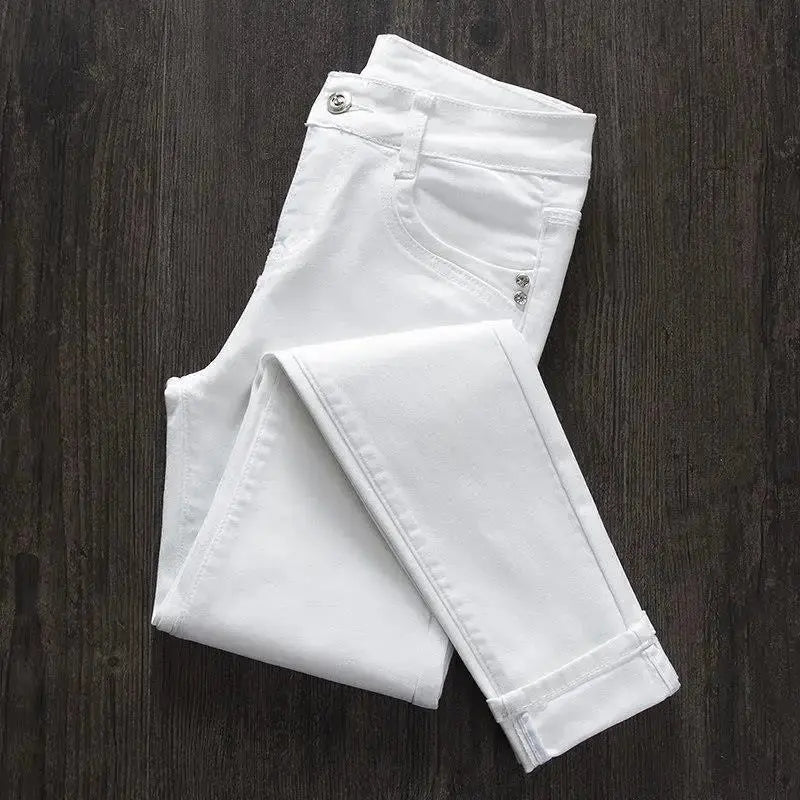 Weiße Skinny-Hose für Frauen, Skinny Jeans mit hoher Taille, Stretch, modisch, Frühling/Sommer/Herbst, 2022 MedSurgery Store For Digital Health