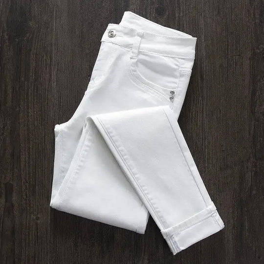 Weiße Skinny-Hose für Frauen, Skinny Jeans mit hoher Taille, Stretch, modisch, Frühling/Sommer/Herbst, 2022 MedSurgery Store For Digital Health