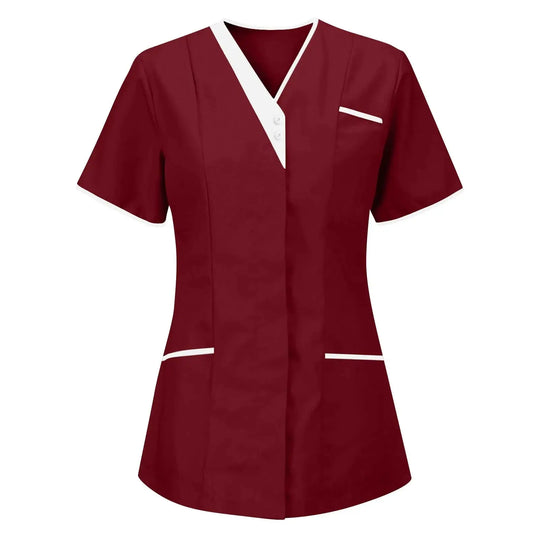 Filipina Medical Elite ISHOWTIENDA - Ergonomische Kurzarm-Klinikuniform mit V-Ausschnitt CJdropshipping