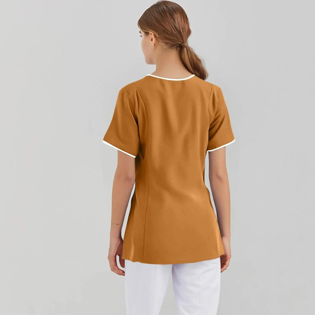 Filipina Medical Elite ISHOWTIENDA - Ergonomische Kurzarm-Klinikuniform mit V-Ausschnitt CJdropshipping