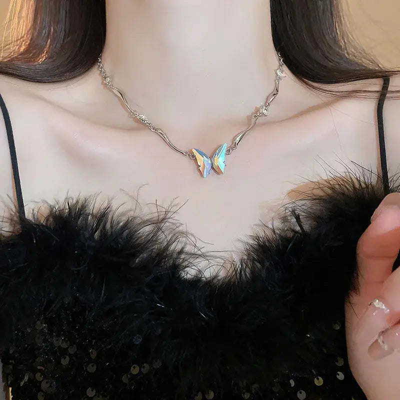 Frauen Schmetterling und Schlange Anhänger Halskette, Y2K Punk Quaste Choker, Cosplaying Schmuck Zubehör MedSurgery Store für digitale Gesundheit
