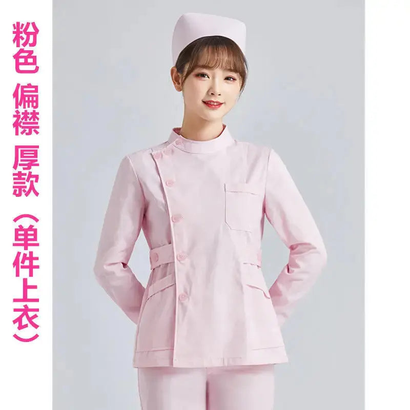 Elite White Krankenschwester Uniform - Frauen Kurzarm verstellbare Scrub Top CJdropshipping