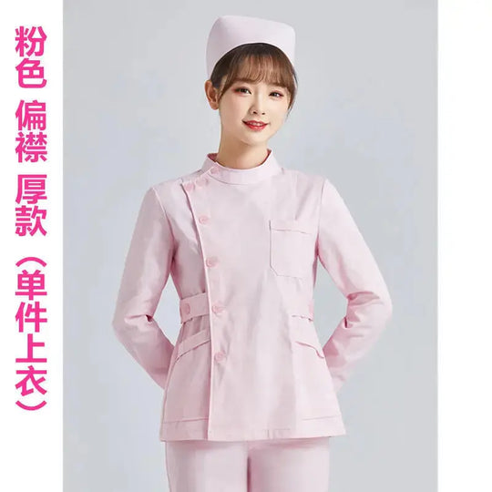 Elite White Krankenschwester Uniform - Frauen Kurzarm verstellbare Scrub Top CJdropshipping