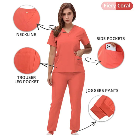 2025 neue V-Ausschnitt Krankenpflegekittel, Jogginghosen, OP-Kittel-Sets, Zahnarztkittel, Krankenhauskittel, Krankenhauskittel S21 MedSurgery Store For Digital Health