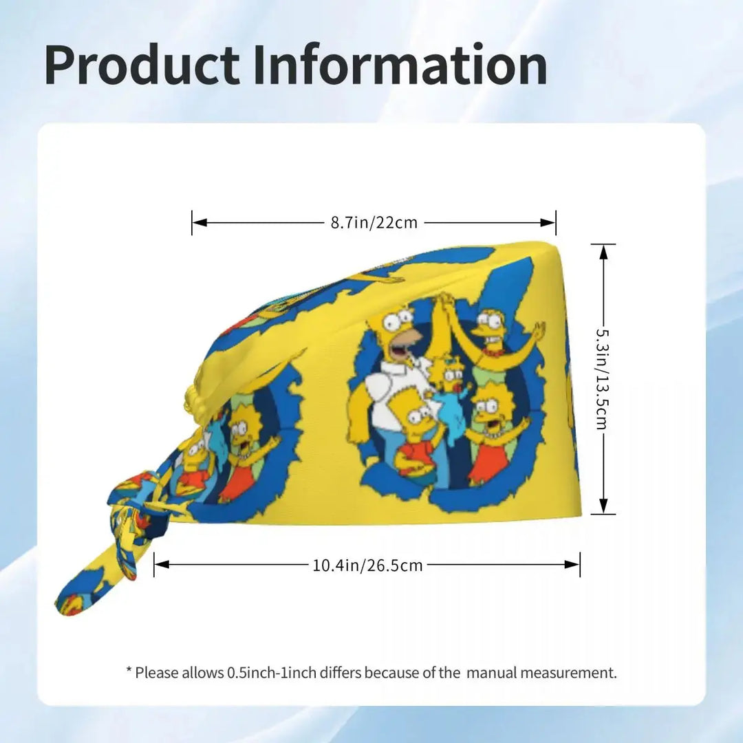 Personalisierte Die Simpsons Cartoon Cartoon medizinisches Personal Scrubs Hut Männer Frauen medizinische Krankenpflege chirurgische Scrub Kappen MedSurgery Store für digitale Gesundheit